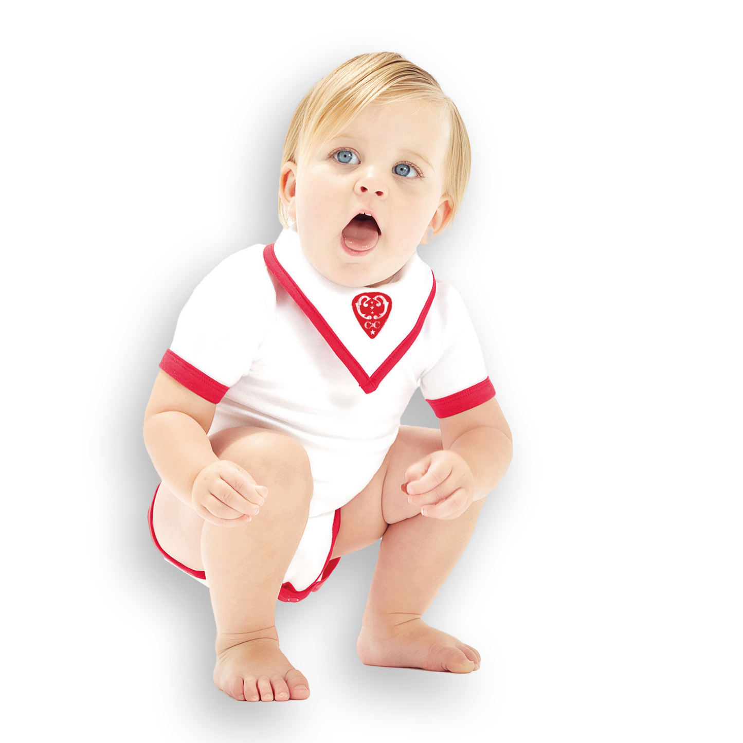 Red Baby Grow and Bib Set