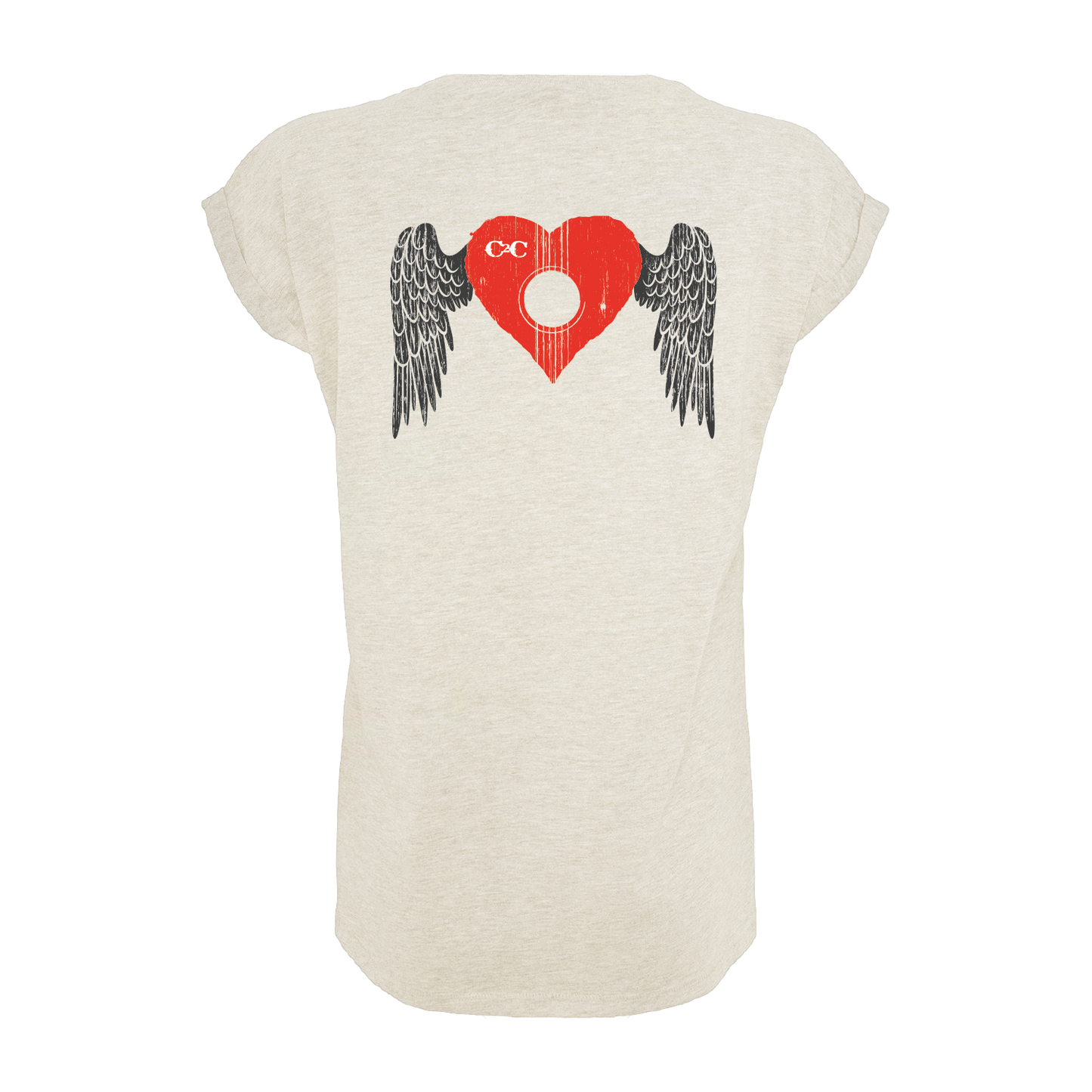 C2C Womens Heart Guitar Sand T-Shirt