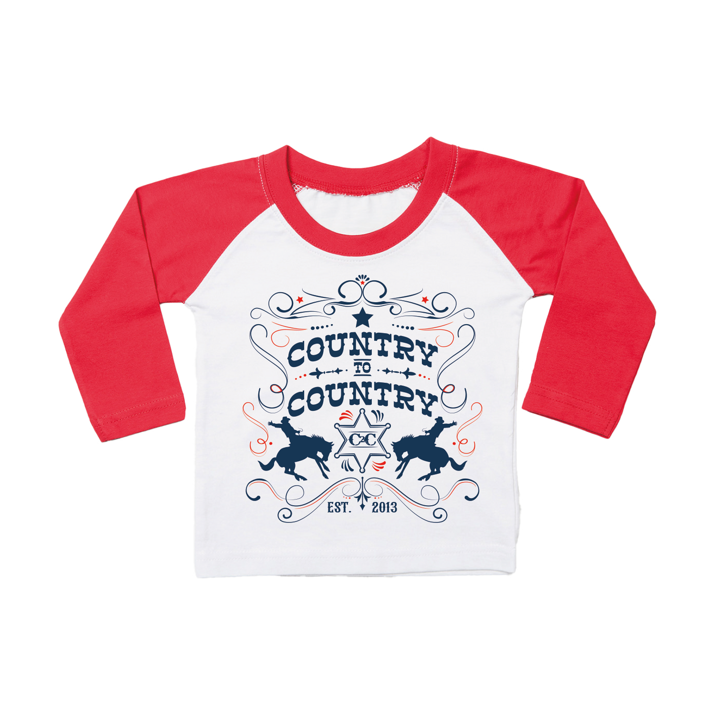 Toddler Long Sleeve Baseball White T-Shirt